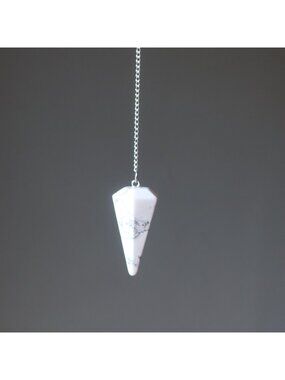Howlite Pendulum White Do or Dont Dowsing Crystal Divination Tool Wisdom Peace